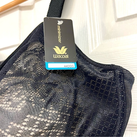 NWT WACOAL Visual Effects Minimizer Underwire Black Lace Women's Bra 44F (3D) - Picture 4 of 10